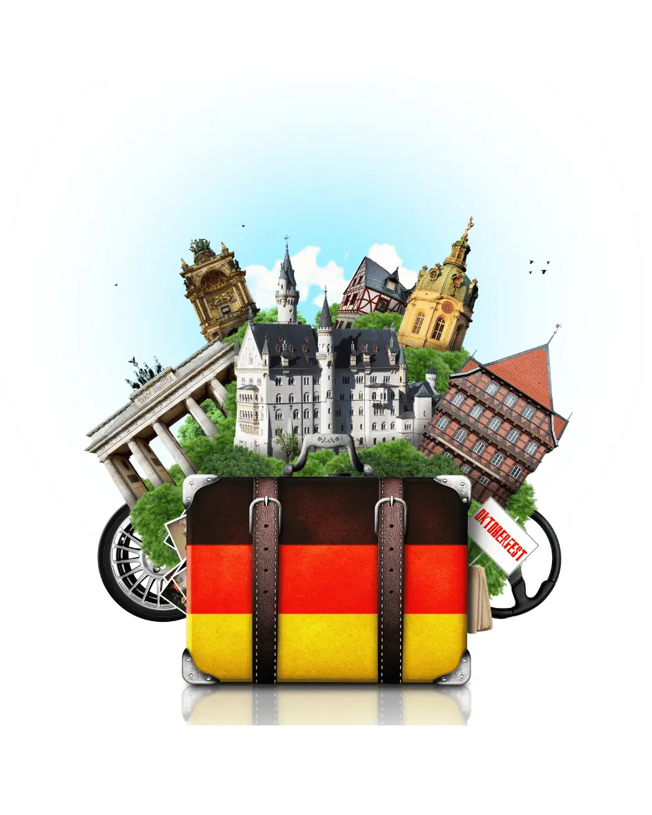 Suitcase and Landmarks of Germany